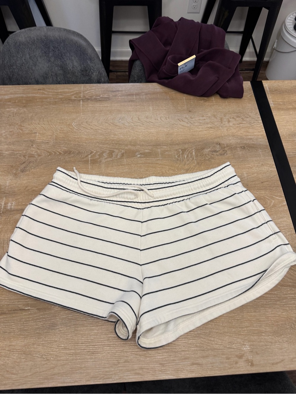Universal Thread Cream with Navy Stripe Knit Lounge Shorts